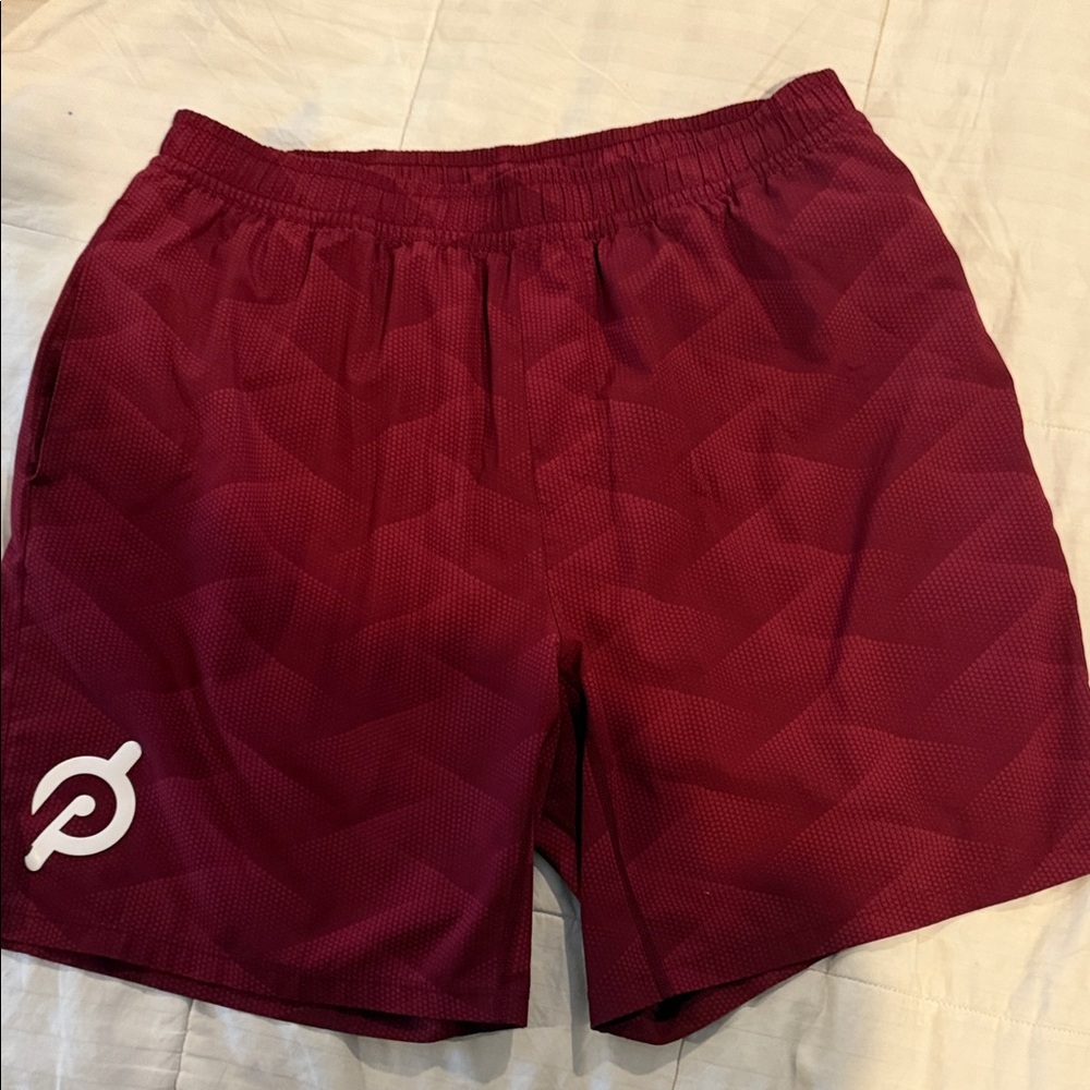 Peloton Red Athletic Shorts Lightweight Elastic Waist size xl men